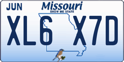 MO license plate XL6X7D