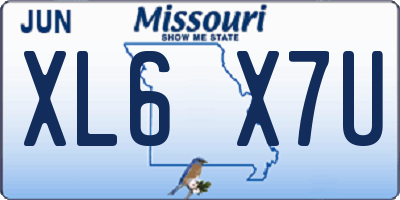 MO license plate XL6X7U