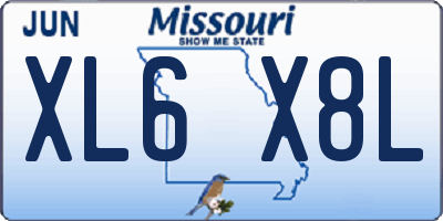 MO license plate XL6X8L