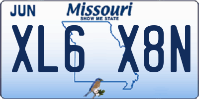 MO license plate XL6X8N