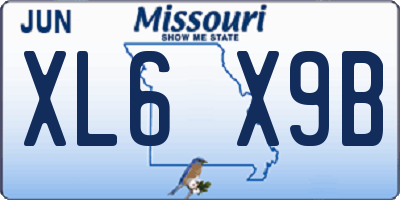 MO license plate XL6X9B