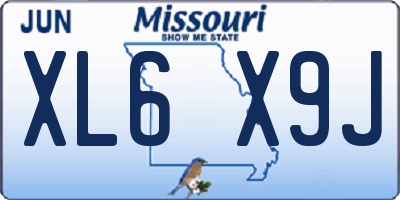 MO license plate XL6X9J