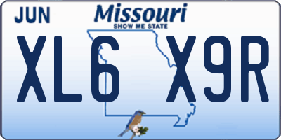 MO license plate XL6X9R