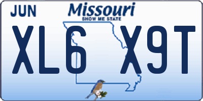 MO license plate XL6X9T