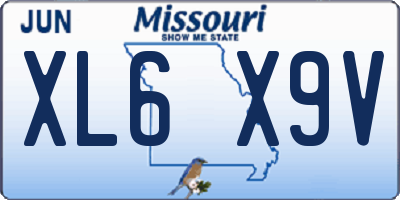 MO license plate XL6X9V