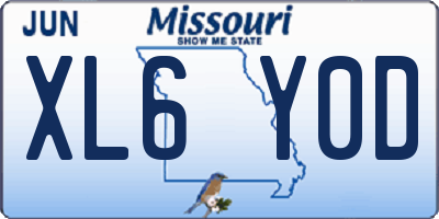 MO license plate XL6Y0D