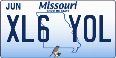 MO license plate XL6Y0L