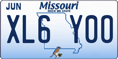 MO license plate XL6Y0O