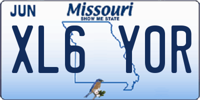 MO license plate XL6Y0R