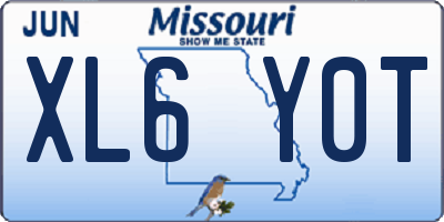 MO license plate XL6Y0T