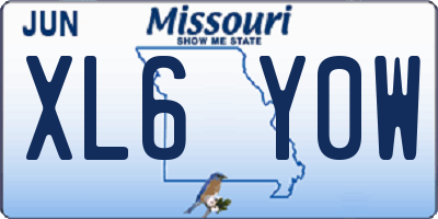 MO license plate XL6Y0W