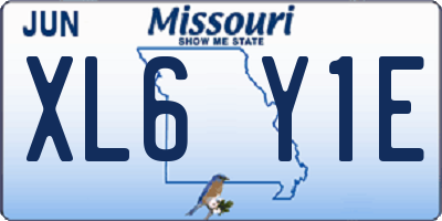 MO license plate XL6Y1E