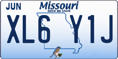 MO license plate XL6Y1J