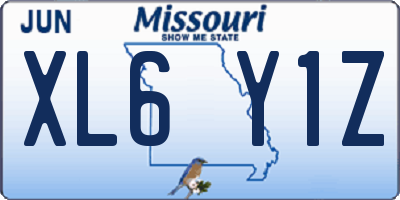 MO license plate XL6Y1Z