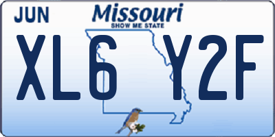 MO license plate XL6Y2F