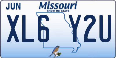 MO license plate XL6Y2U