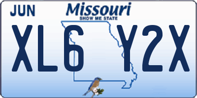 MO license plate XL6Y2X