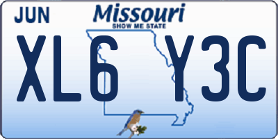 MO license plate XL6Y3C
