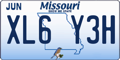 MO license plate XL6Y3H