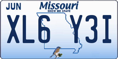 MO license plate XL6Y3I