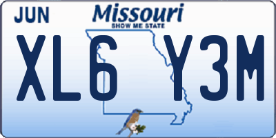 MO license plate XL6Y3M
