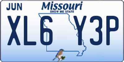 MO license plate XL6Y3P