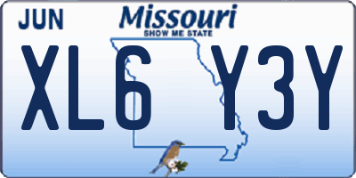 MO license plate XL6Y3Y