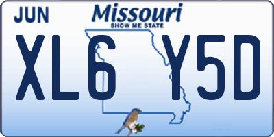 MO license plate XL6Y5D
