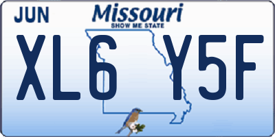 MO license plate XL6Y5F