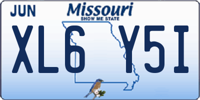 MO license plate XL6Y5I