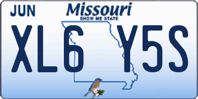 MO license plate XL6Y5S