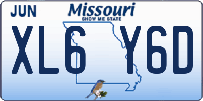 MO license plate XL6Y6D