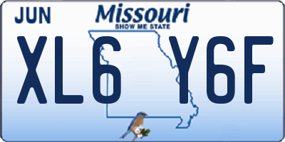 MO license plate XL6Y6F