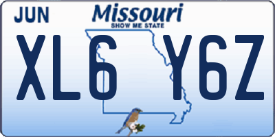 MO license plate XL6Y6Z