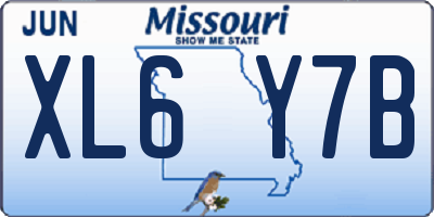 MO license plate XL6Y7B