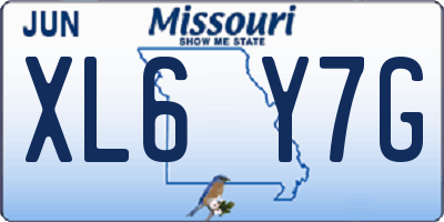 MO license plate XL6Y7G