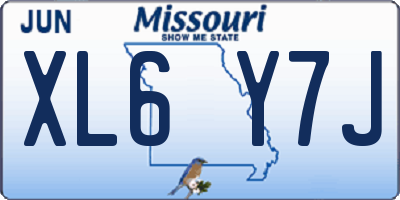 MO license plate XL6Y7J