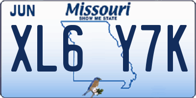 MO license plate XL6Y7K