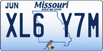 MO license plate XL6Y7M