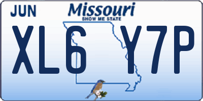 MO license plate XL6Y7P