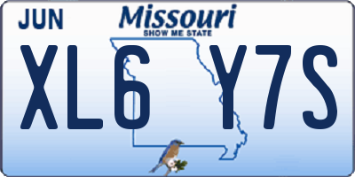 MO license plate XL6Y7S