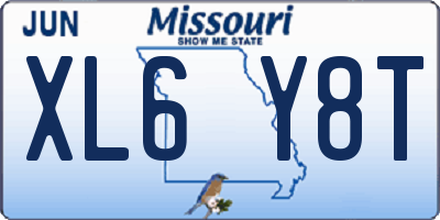 MO license plate XL6Y8T