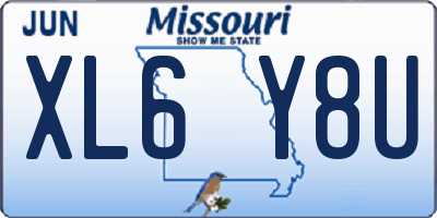 MO license plate XL6Y8U