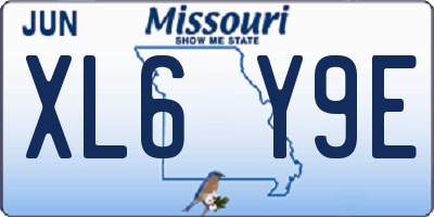 MO license plate XL6Y9E