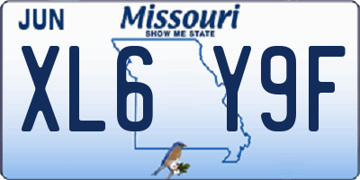MO license plate XL6Y9F