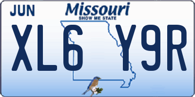 MO license plate XL6Y9R