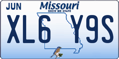 MO license plate XL6Y9S