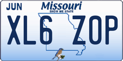 MO license plate XL6Z0P