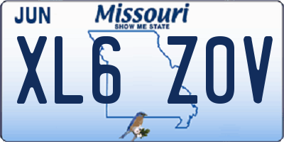 MO license plate XL6Z0V