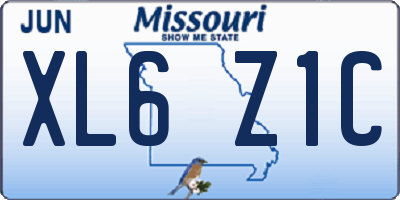 MO license plate XL6Z1C